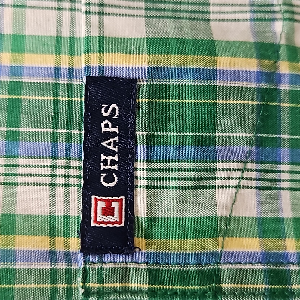 Chaps Men's Easy Care Button-Down Short Sleeve Plaid Shirt Size XXL - Picture 3 of 9